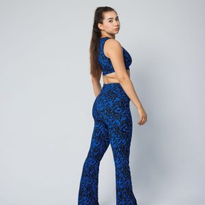 Blue Zebra Flare Pants Set